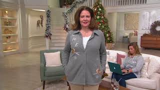 Quacker Factory Winter Birds Embroidered Fleece Jacket on QVC
