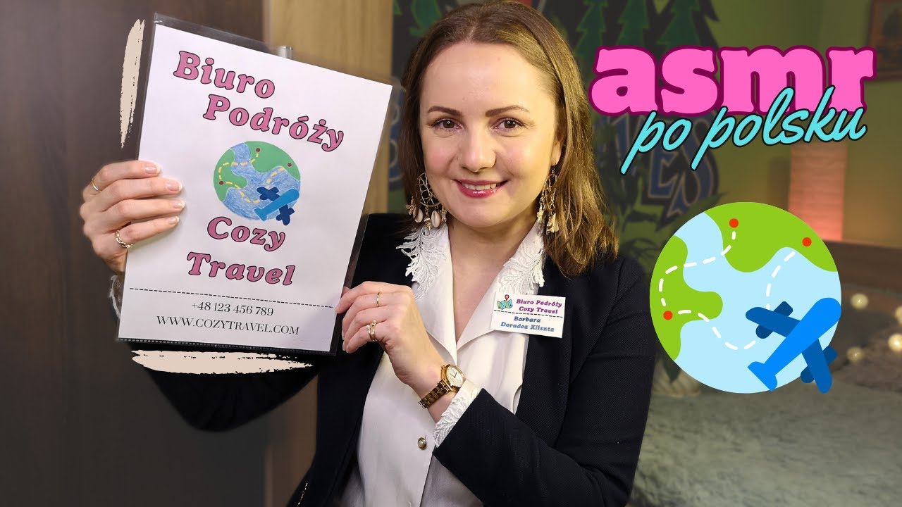ASMR po polsku BIURO PODRÓŻY COZY TRAVEL ✈️🌍🚗 (roleplay/soft whisper/close whisper/tapping)