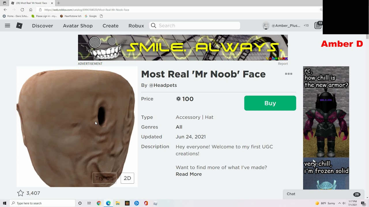 Suspicious Noob Face Mask - Roblox