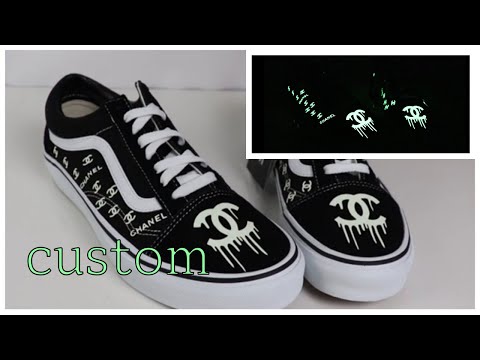 CUSTOM Vans Old Skool CHANEL Glow-In-Dark !!!!   ｜   반스 올드스쿨 샤넬 야광커스텀 !!!!