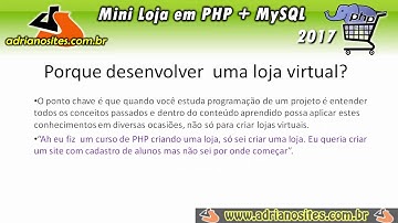 Desenvolvendo Loja Virtual PHP do zero 1
