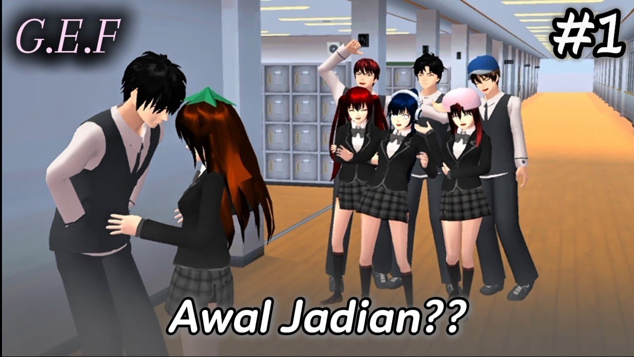 G.E.F ( geysha elvaro & friend ) #1 || awal jadian?? || sakura school simulator