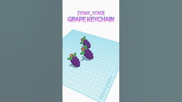 [1DAY_1CAD] GRAPE KEYCHAIN #shorts #tinkercad #project