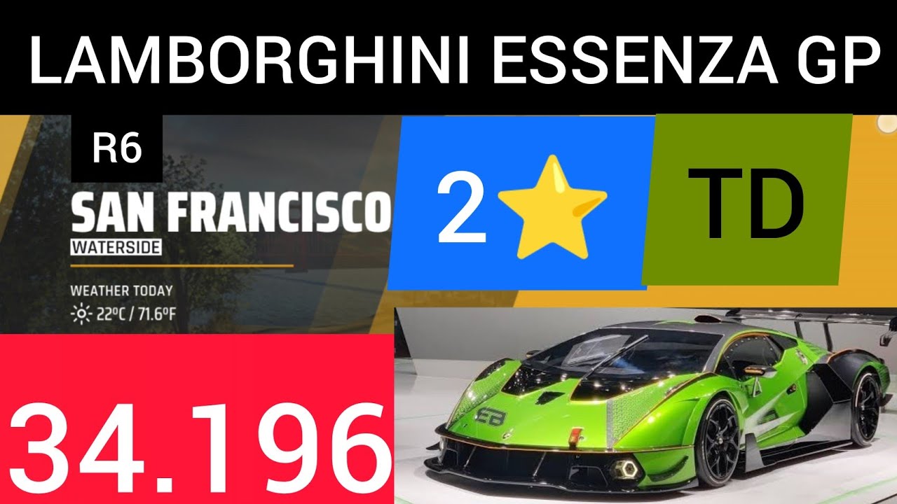 Asphalt 9 | TouchDrive | LAMBORGHINI ESSENZA SCV12 GP | R6 | 34.196 | SAN FRANSISCO - WATERSIDE  |