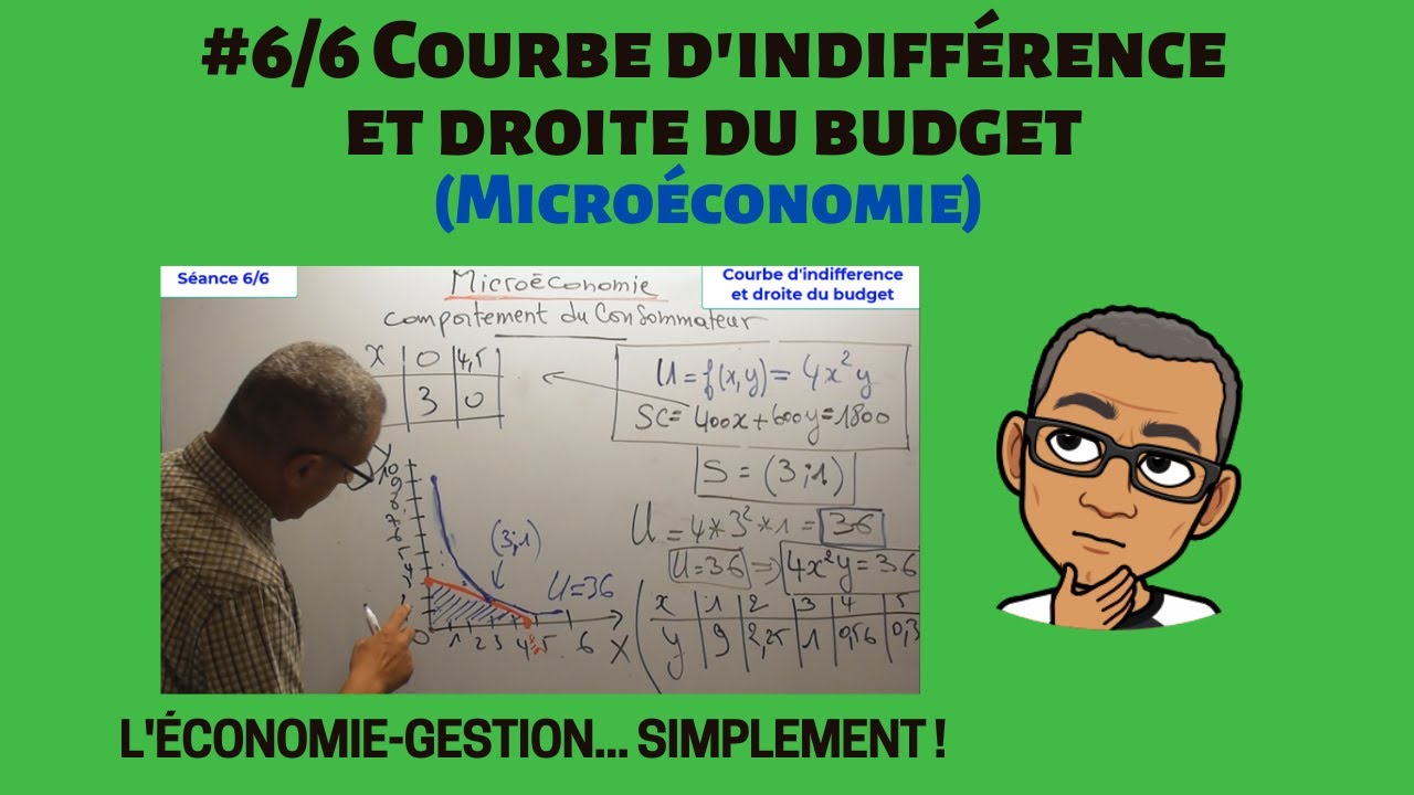 #6/6# Courbe d'indifférence et droite du budget (Microéconomie)