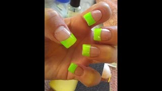 LIME GREEN ACRYLIC NAILS!!!!