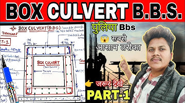 How to Make Bbs of Box Culvert || Drainage Box Culvert Reinforcement Details| Cutting Length| PAR...