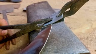 blacksmithing~ how to make a sharp hasua knife | blacksmith work