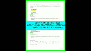 CSCP Practice Test 2026 Supply Chain Professional Certification Prep Questions &amp; Answers Guide 26v