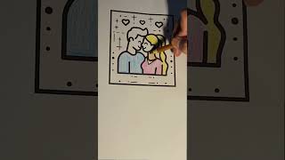 I Love You Asmr Coloring Page With Colored Pencils -