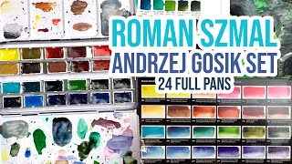 Roman Szmal Aquarius Watercolor - Andrzej Gosik Edition - Set of 24 Full Pans - Review & Demo 🎨