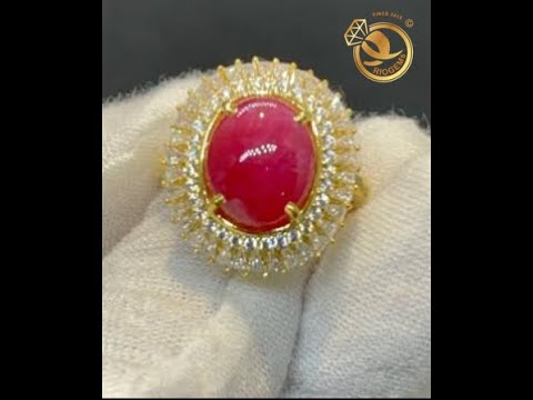 Nhẫn nữ VÀNG 10K kết hợp viên chủ RUBY Lục Yên 4.7ct