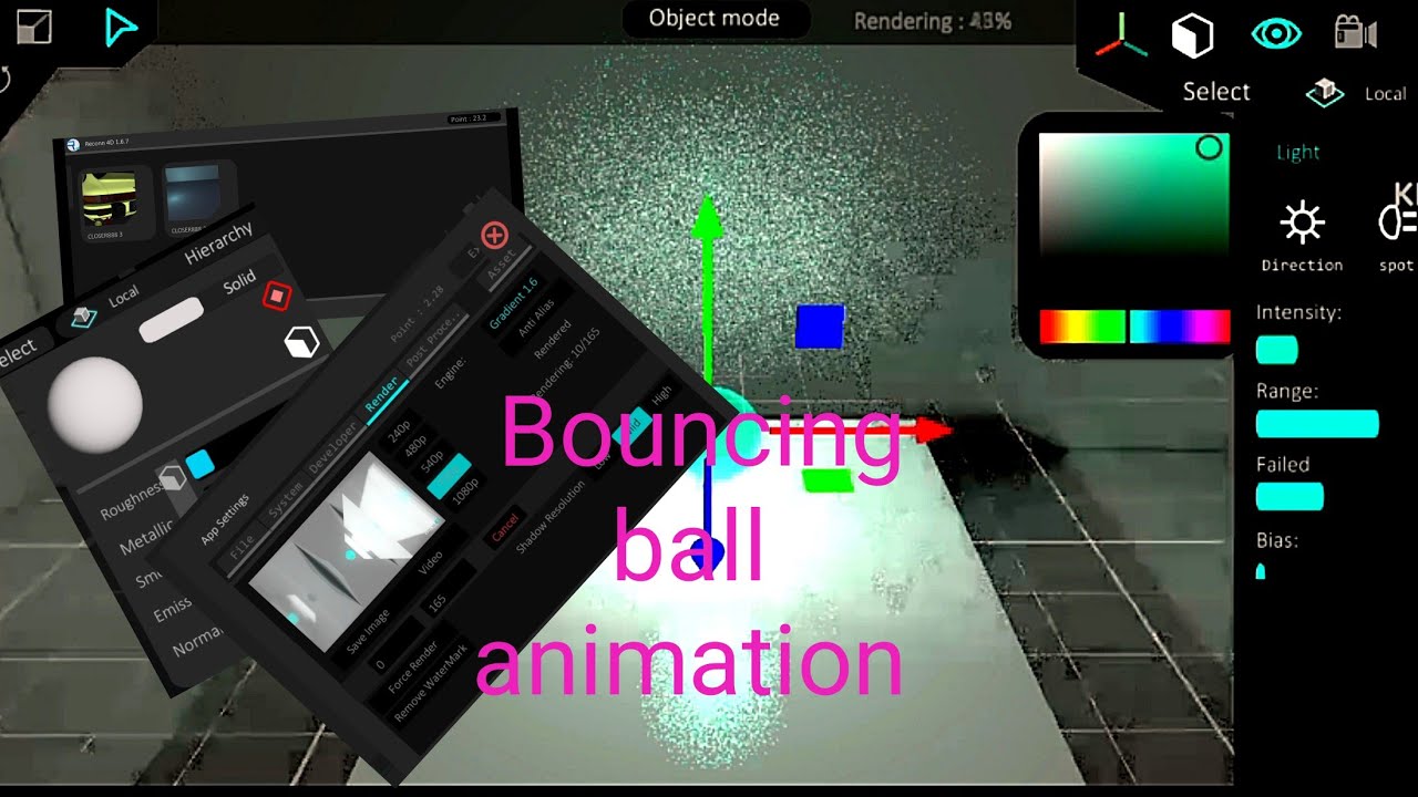 BOUNCING BALL ANIMATION (BASIC TUTORIAL) FOR RECOON 4D - YouTube