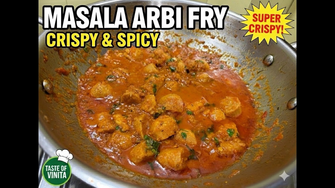 Perfect Crispy Arbi Fry | Spicy Arbi Bhaji at Home | Taste of Vinita