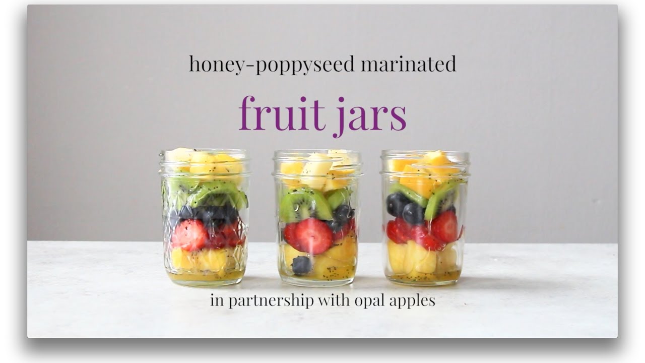 Healthy Fruit Salad Recipe, in take-along jars! + video