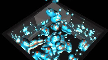 Softimage 3D colourful liquid particle simulation in basin