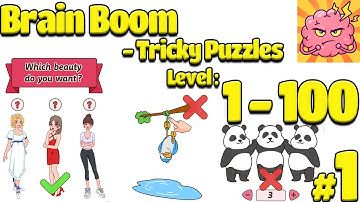 Brain Boom - Tricky Puzzles Game Complete Solution Level 1 - 100 Gameplay Walkthrough Solved levels