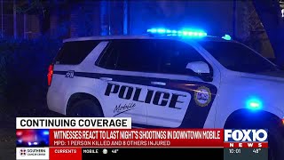 ‘Everybody started running chaotic’: Witnesses recall back-to-back shootings in Downtown Mobile