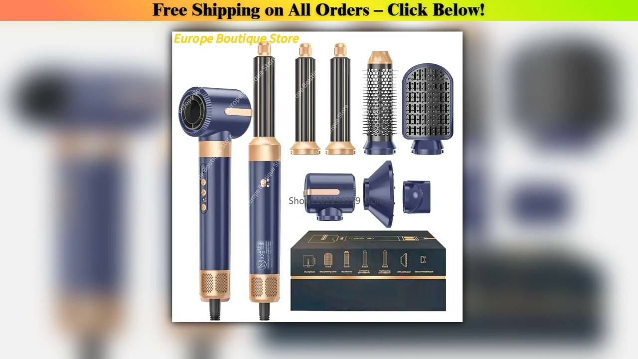 7 In 1 Hair Dryer Brush Brushless High Speed Hair Dryer with Diffuser Ionic Blow Dryer Hot Air