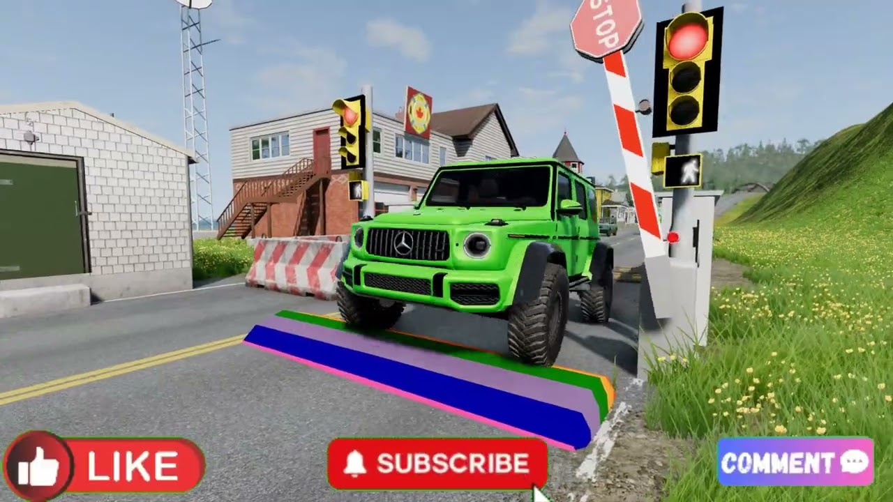 Flatbed Truck McQueen | Transportation with Truck - Pothole vs Car # | BeamNG.Drive Gameplay