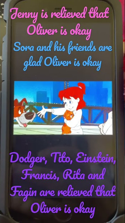Jenny, Dodger, Tito, Einstein, Francis, Rita, and Fargin are relieved that Oliver is okay