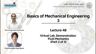 Lecture 48 Virtual Lab. Demonstration Fluid Mechanics, Part 2 Of 3