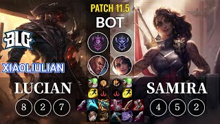 BLG xiaoliulian Lucian vs Samira Bot - KR Patch 11.5