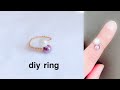 diy ring/making simple adjustable wire ring/wire wrapped pearl ring/how to make ring /handamade ring