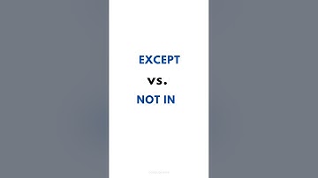 SQL EXCEPT Vs. NOT IN ✍️