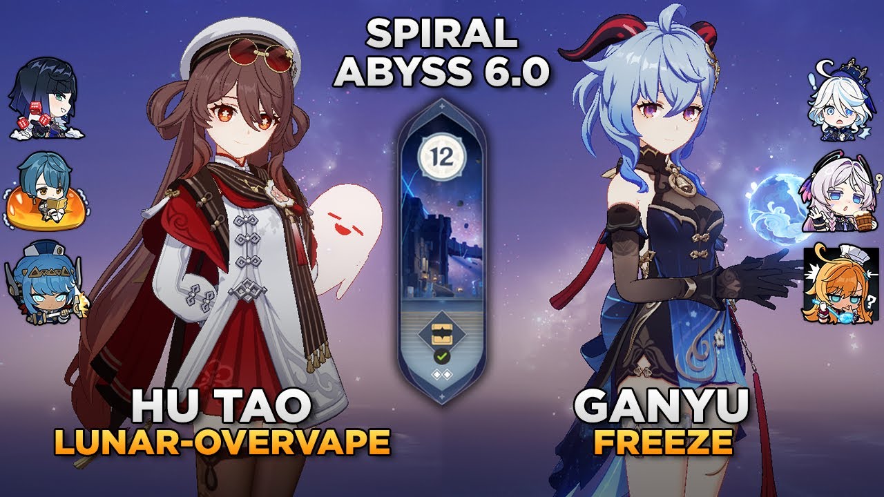 C0 Hu Tao Lunar-Overvape & C0 Ganyu Freeze | Spiral Abyss 6.0 | Genshin Impact