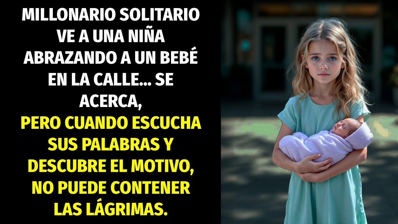 MILLONARIO SOLITARIO VE A NIÑA CON BEBÉ EN LA CALLE, SE ACERCA Y LO QUE DESCUBRE LO HACE LLORAR