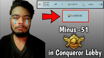 Minus 51 in Conqueror Lobby - Star ANONYMOUS - PUBG MOBILE