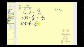Solve a First-Order Homogeneous Differential Equation - Part 2