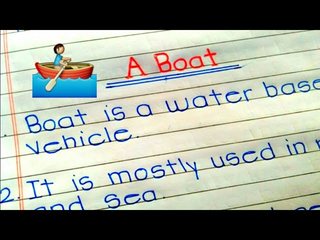 A boat essay // 10 line essay on boat // Essay writing on a boat