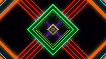 Motion Background ǁ Neon color endless colorful rotating square tunnel ǁ Motion Graphic