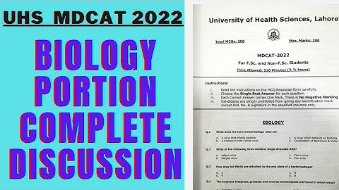 BIOLOGY PORTION COMPLETE DISCUSSION || UHS MDCAT 2022 || @drmahnoor