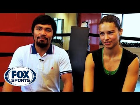 Adriana Lima trains with Manny Pacquiao