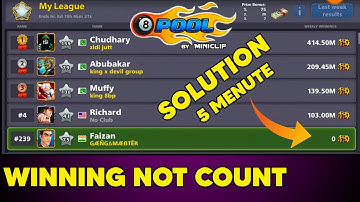 8 Ball Pool League Winning Not Count Problem Solve | 8 Ball Pool Winning Reset Problem Solve