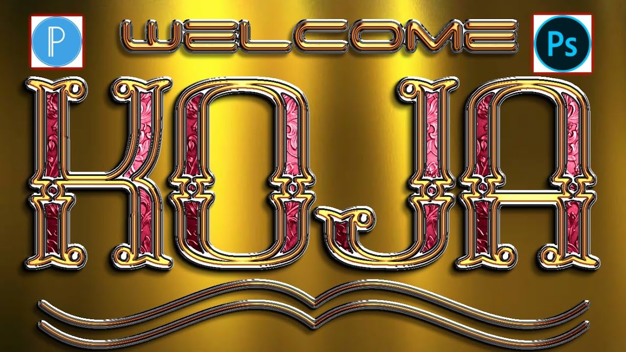 Steel and Golden Frame Glass font, |How To Create Golden Glass Font Name In PS cc & PexiLab