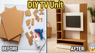 DIY Cardboard TV Unit Model | How to make a Modern TV Wall Panel using West Cardboard 