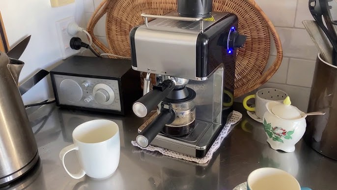  QIKI Máquina de café expreso de 20 bares, cafetera profesional  de espresso con espumador de leche, varita de vapor para café con leche y  capuchino, máquina compacta de café espresso de