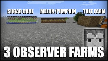 3 Observer Block Farms in Minecraft