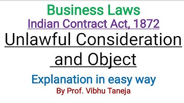 Unlawful Consideration and Object || Indian Contract Act 1872 || Business Laws