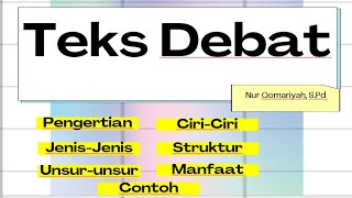 TEKS DEBAT - Kelas 10 - Bahasa Indonesia- Nur Qomariyah, S.Pd