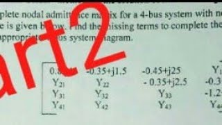 An incomplete nodal admittance matrix for 4bus system,negligible shunt admittance given,find missing