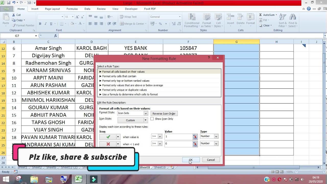 HOW TO SET ICON IN CELL/RIGHT AND WRONG ICON/ - YouTube