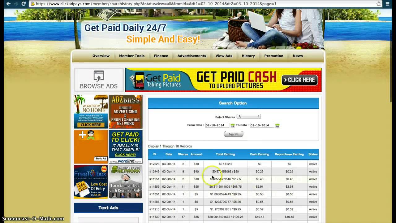 ClickAdPays 24hrs DOUBLED MY PACKS in 1 DAY