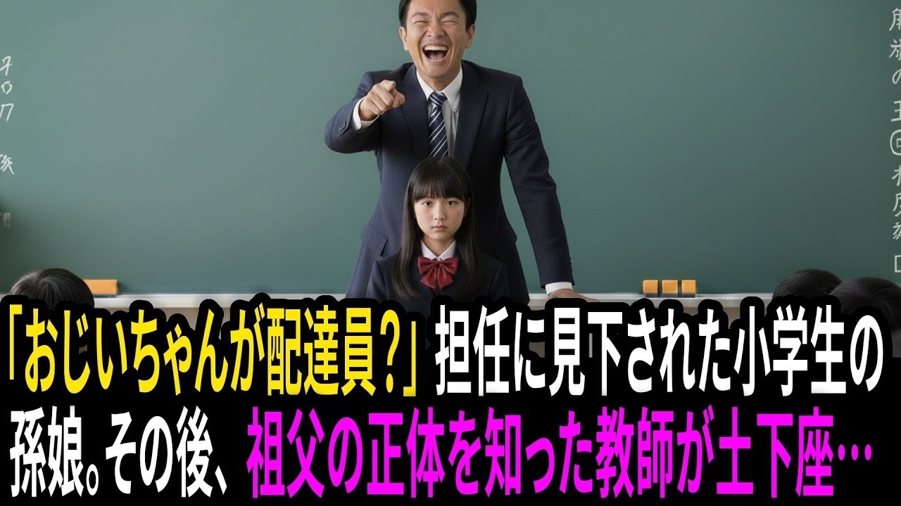 「おじいちゃんは配達員です」授業参観で担任に見下された小学生の孫娘。その後、祖父のまさかの正体を知った教師が土下座…｜朗読