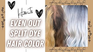 HOW TO: EVEN OUT SPLIT DYE HAIR COLOR IN ONE SESSION!