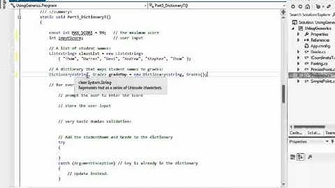 Generics in C# Part 3 - Using a Generic Dictionary